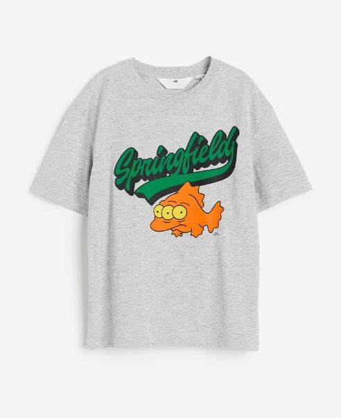 

Футболка с принтом H&M x The Simpsons, серый