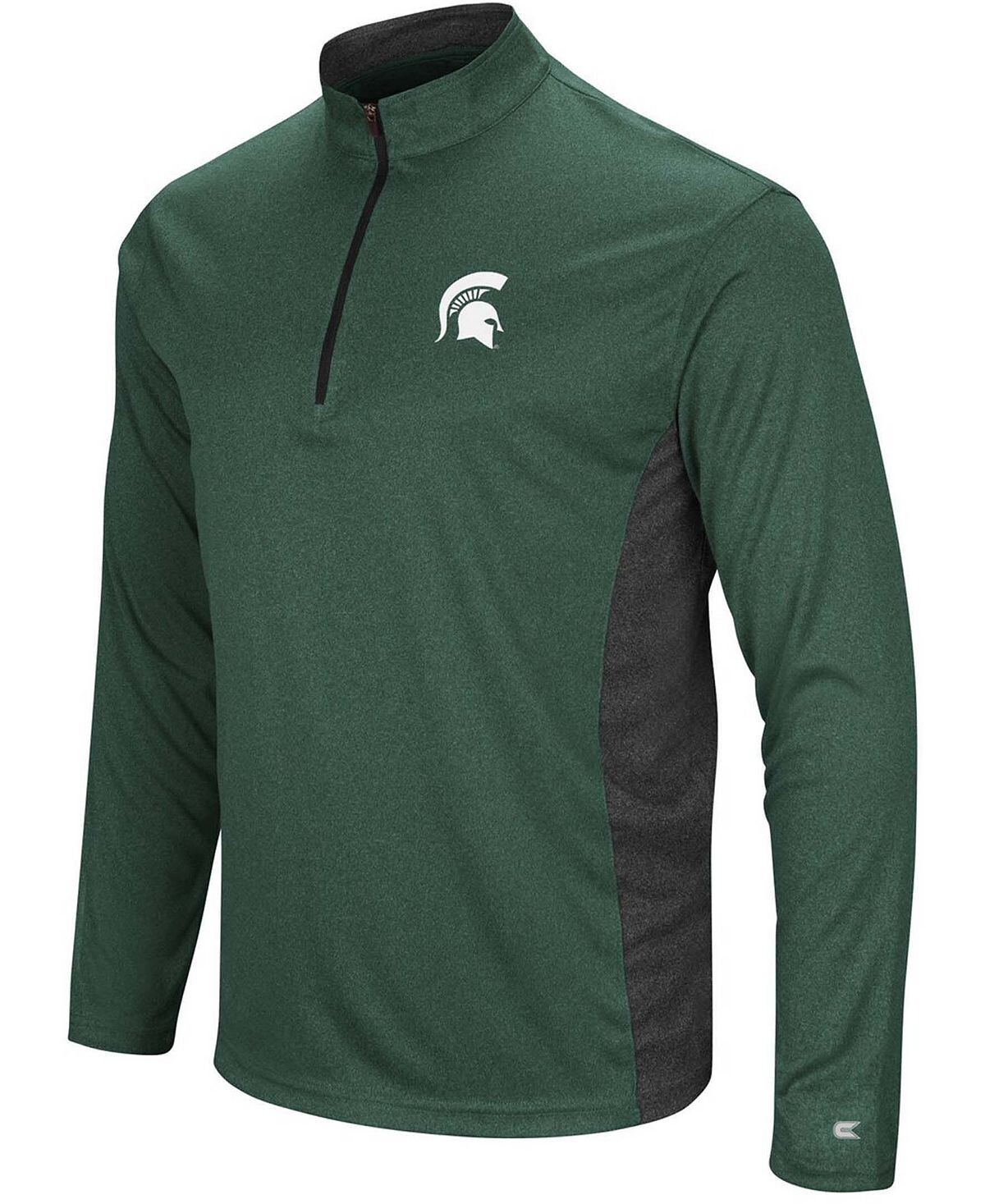 

Мужская зелено-черная ветровка с меланжевым принтом michigan state spartans spartans audible windshirt куртка-пуловер с молнией на четверть Colosseum, мульти