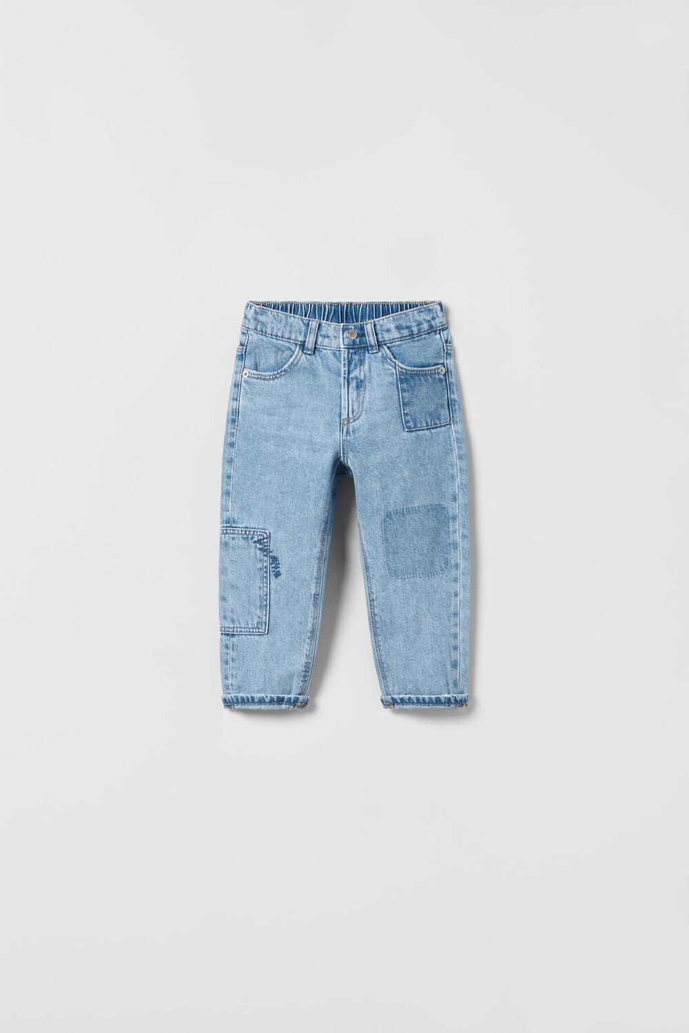 

Джинсы с залатами ZARA, средне-синий
