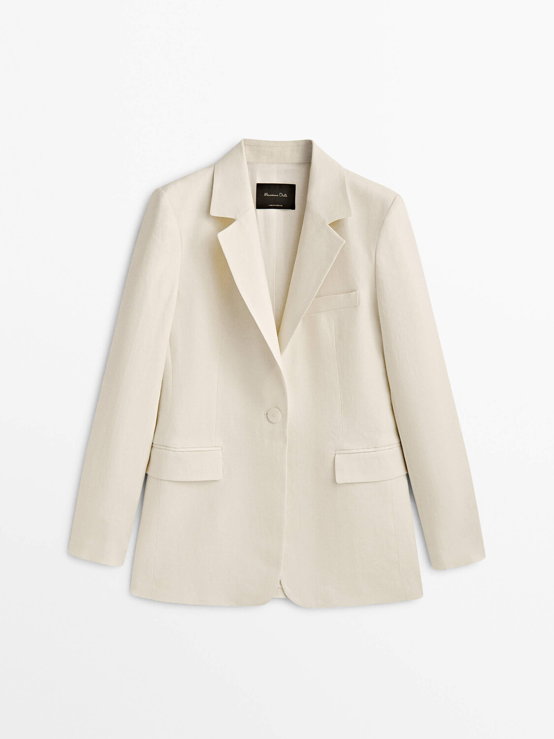 

Пиджак Massimo Dutti Two-button 100% Linen Suit, ванильный