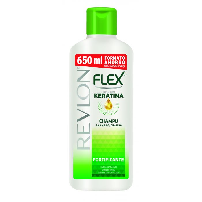 Шампунь Flex Champú Fortificante con Keratina Revlon, 650 ml шампунь с кератином для защиты структуры и цвета поврежденных и окрашенных волос keratin remedy shampoo