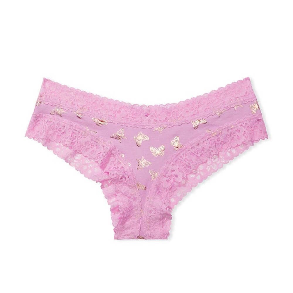 

Трусы Victoria`s Secret Lace Waist Cotton Cheeky, лиловый