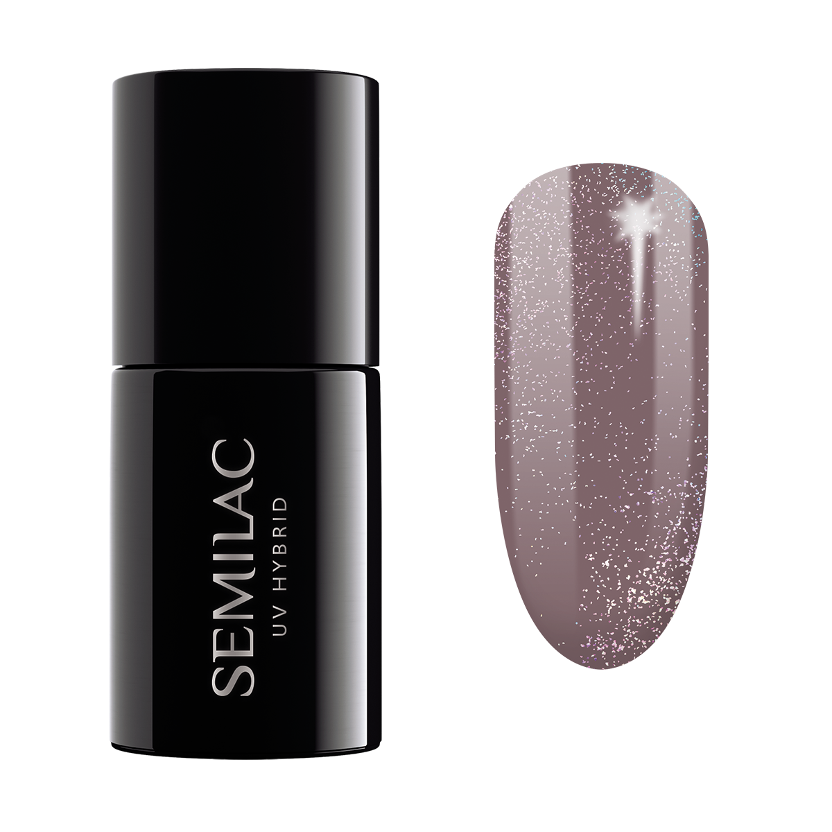 Semilac UV Hybrid Shimmer гибридный лак для ногтей, 322 Shimmer Dust Brown
