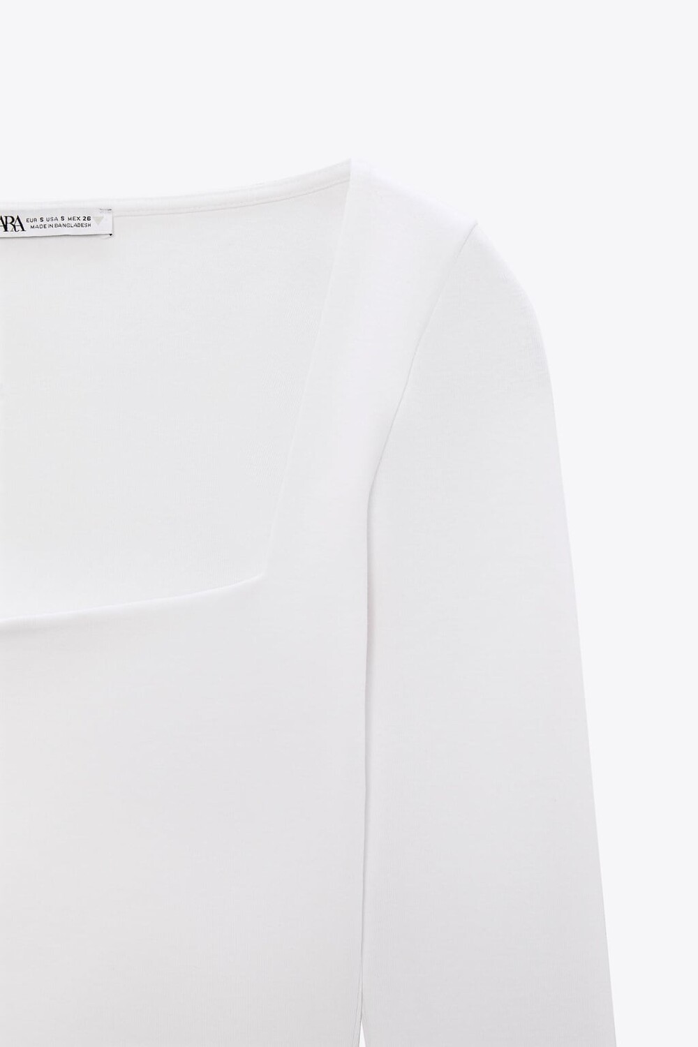

Лонгслив Zara Square Neckline, белый