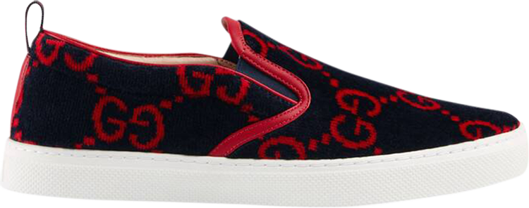 Кроссовки Gucci GG Terry Cloth Slip-On Blue Red, синий - фото