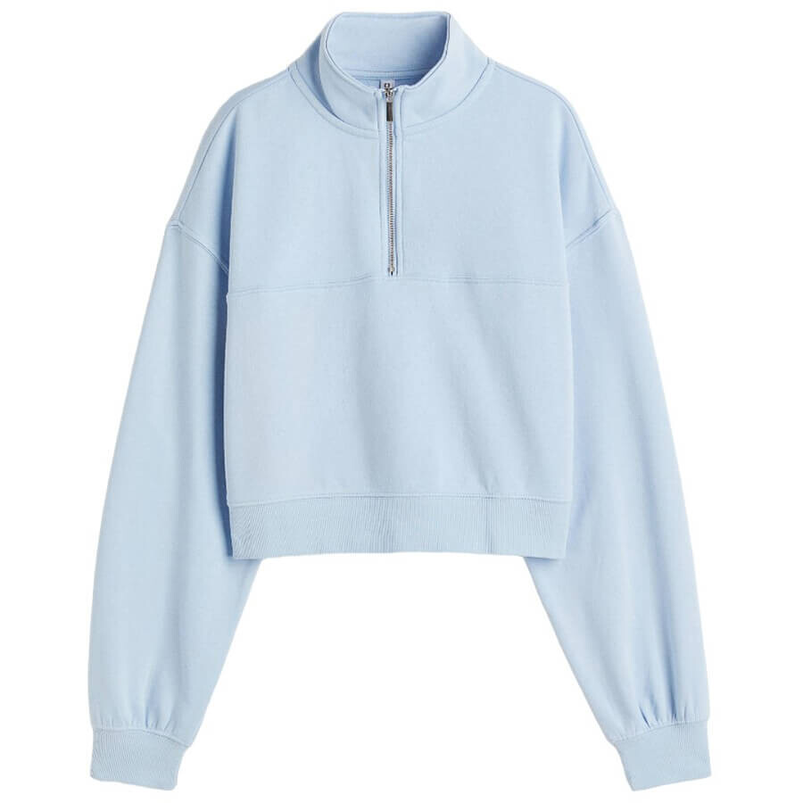 

Свитшот H&M Half-zip, светло-синий