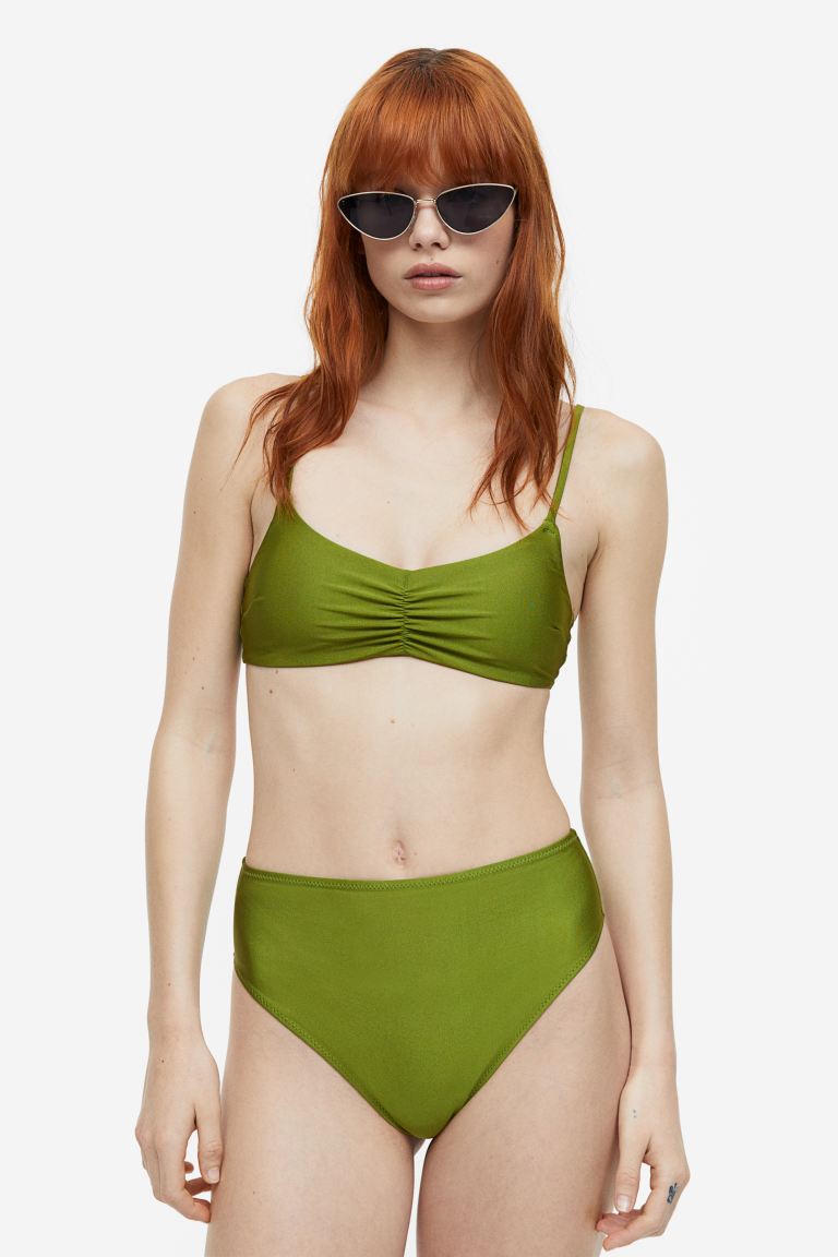 Бразильские плавки бикини H&M, зеленый бразильские плавки бикини h