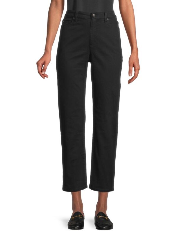 

Прямые джинсы до щиколотки с высокой посадкой Eileen Fisher Black
