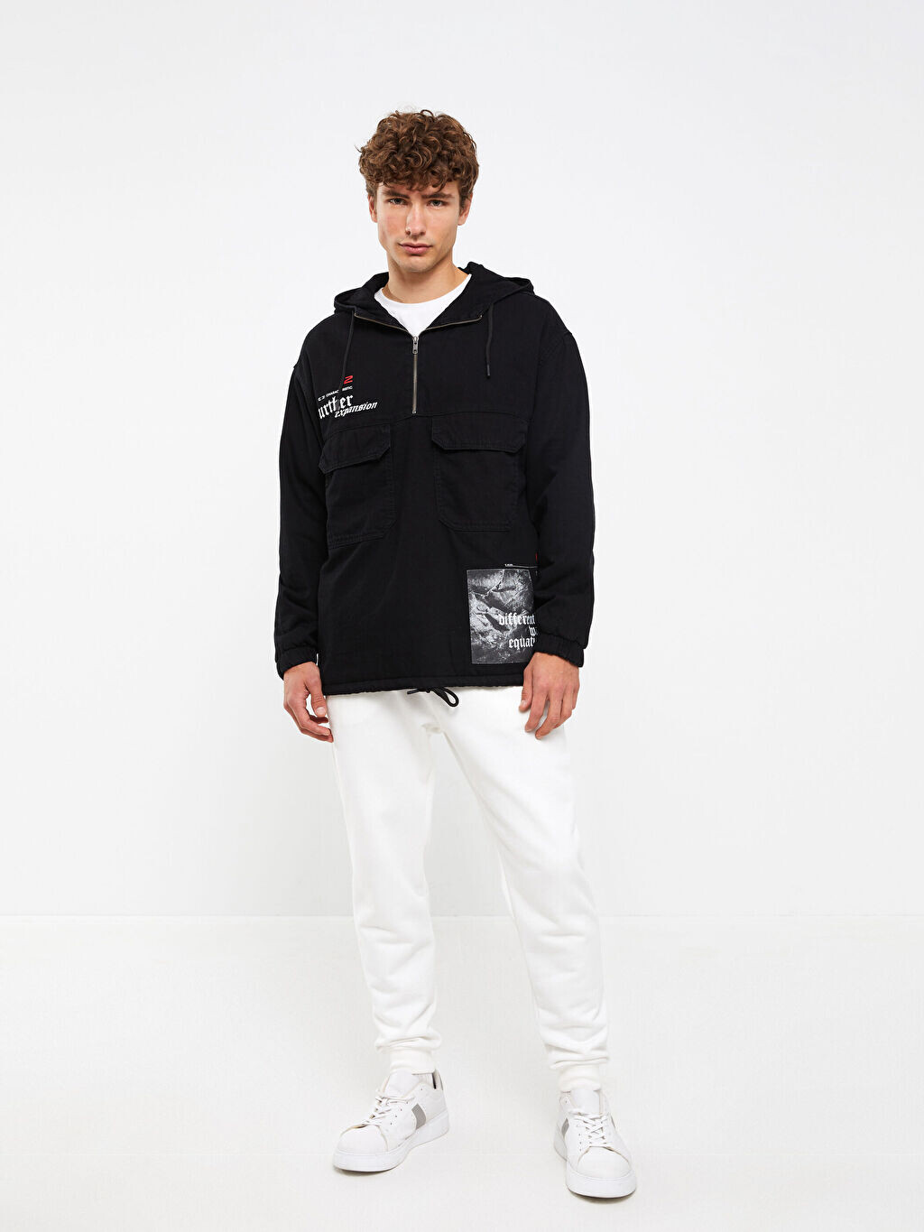 

Комфортная мужская джинсовая куртка с капюшоном LCW Casual, Черный