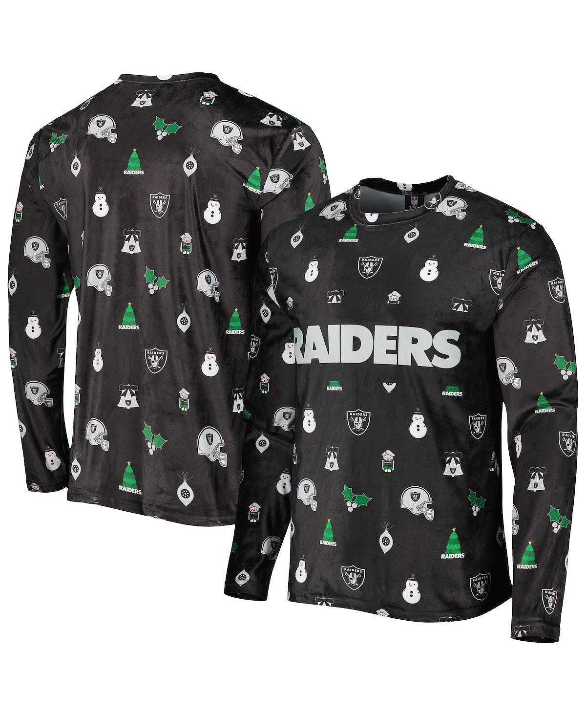 

Мужская черная футболка с длинным рукавом las vegas raiders ugly sweater FOCO, черный