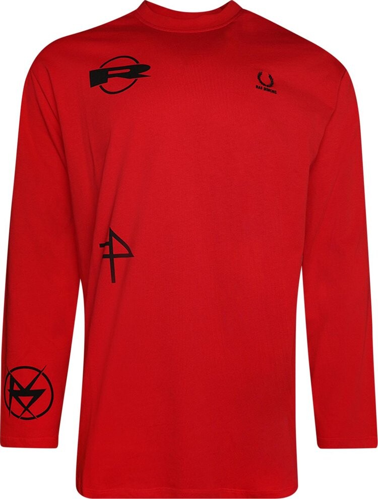 

Футболка Fred Perry x Raf Simons Printed Long-Sleeve T-Shirt Goji Berry, красный