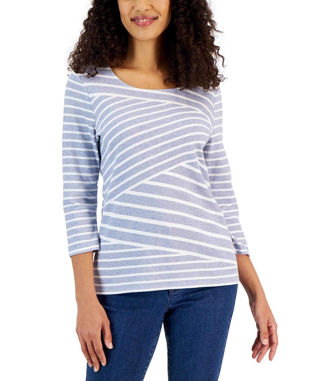 

Топ petite callie interlock в полоску, созданный для macy's Karen Scott