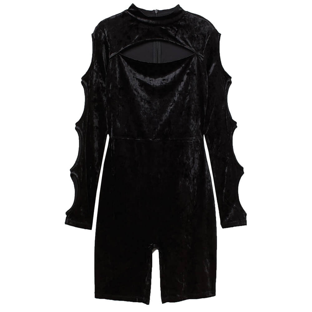 

Комбинезон H&M Long-sleeved Velour Unitard, черный