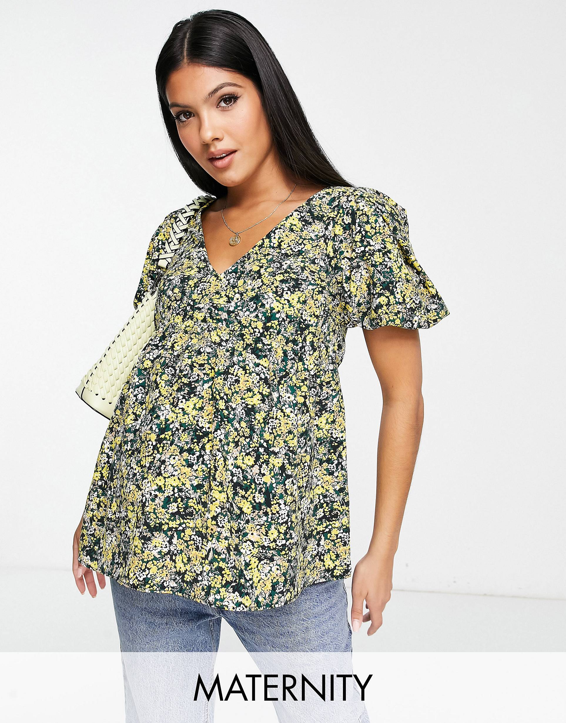 Разноцветная блузка с цветочным принтом Topshop Maternity