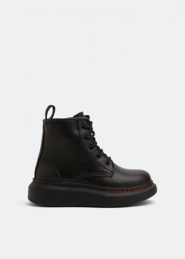 

Ботинки ALEXANDER MCQUEEN Hybrid lace-up boots, черный