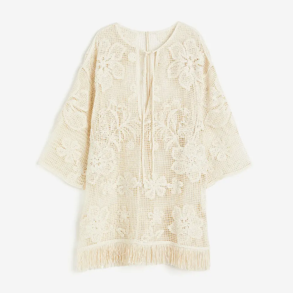 

Платье H&M Crochet-look Beach, кремовый