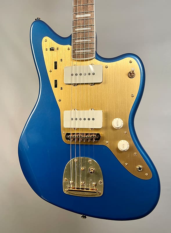 Fender Squier 40th Anniversary Jazzmaster Gold Edition Lake Placid Blue squier 40th ann jazzmaster lrl lake placid blue электрогитара цвет голубой