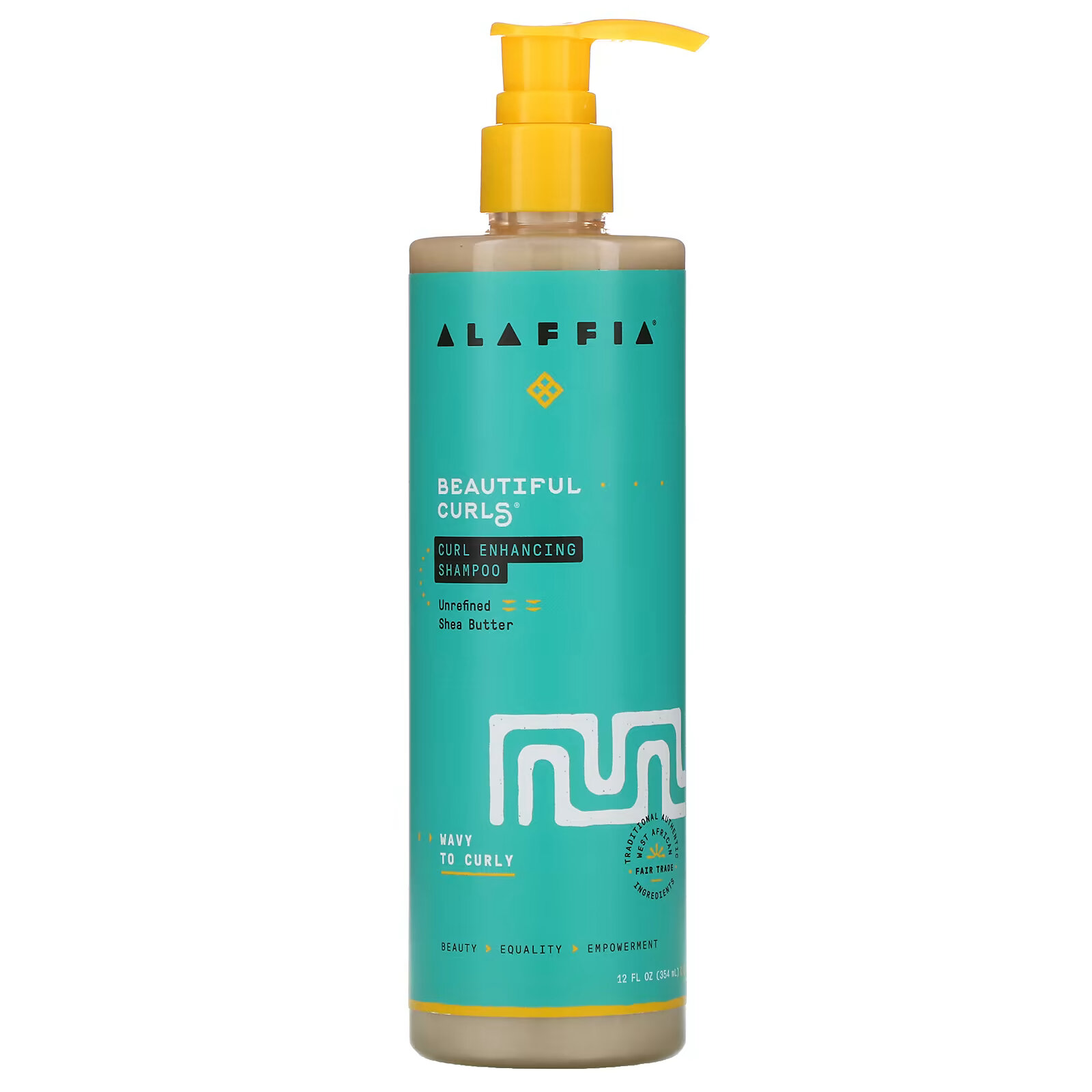 Alaffia, Beautiful Curls, шампунь для улучшения локонов, от волнистых до вьющихся, нерафинированное масло ши, 354 мл (12 жидк. Унций)