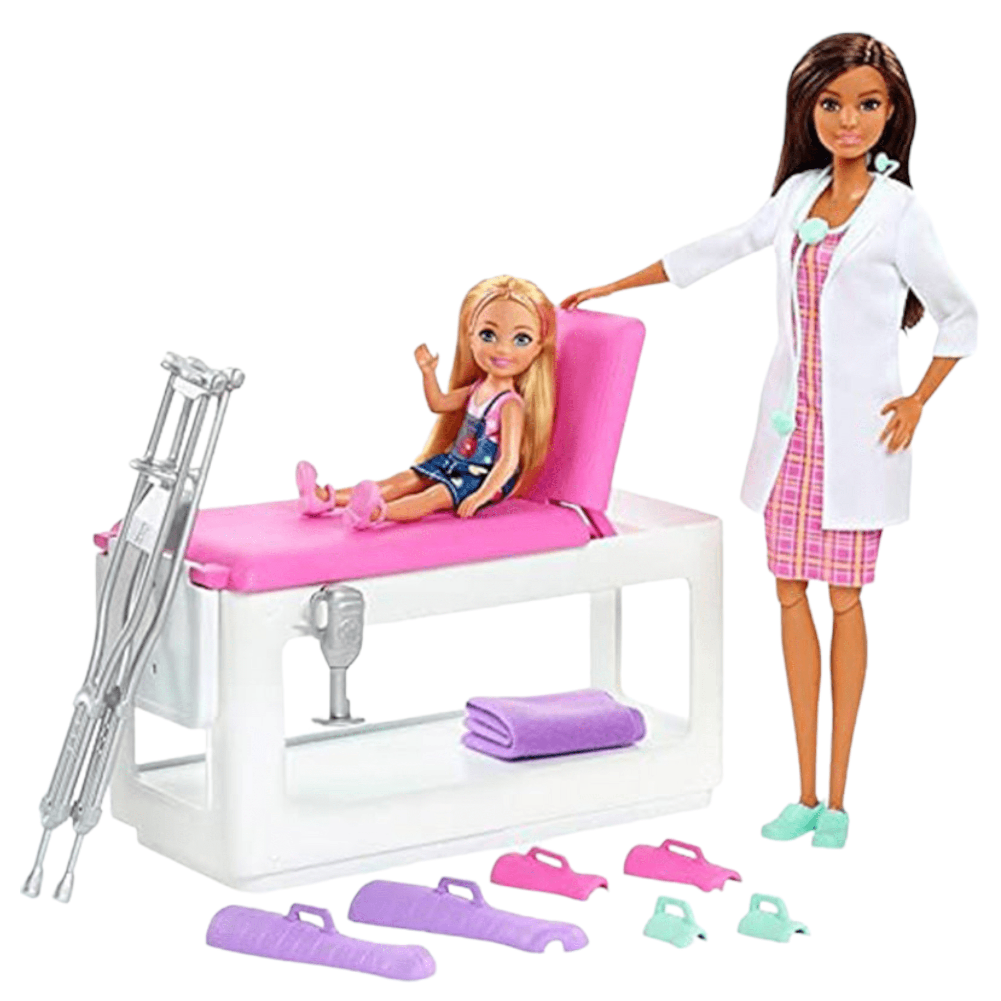 цена Набор игровой Barbie Fast Cast Clinic Playset Brunette