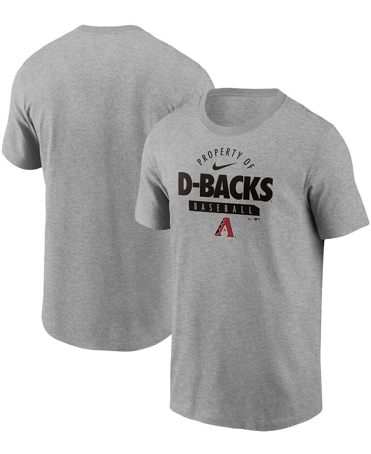 

Мужская серая меланжевая футболка arizona diamondbacks primetime property of practice Nike, серый