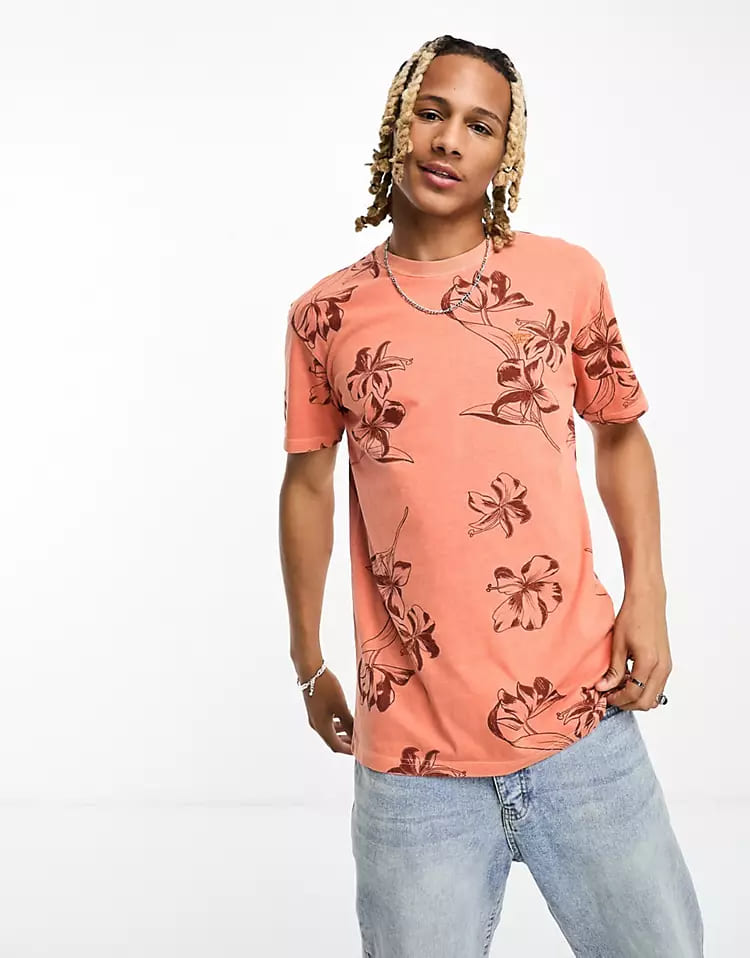 винтажная летняя футболка модная стильная хлопковая футболка y2k с короткими рукавами стильная роскошная мужская футболка с графическим п Футболка Superdry Vintage Graphic, персиковый