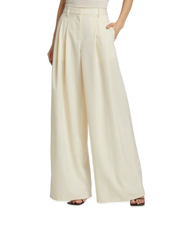 

Плиссированные шерстяные брюки dillon Nili Lotan Beige