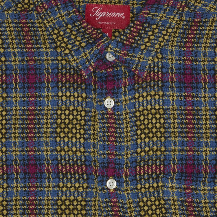 Заказать Рубашка Supreme Basket Weave Plaid Shirt 'Yellow', желтый