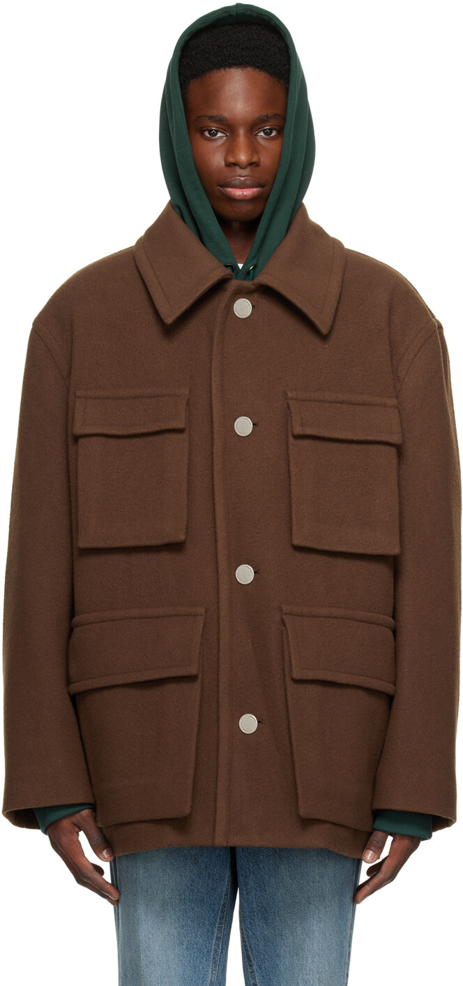 

Коричневая куртка с карманами Solid Homme