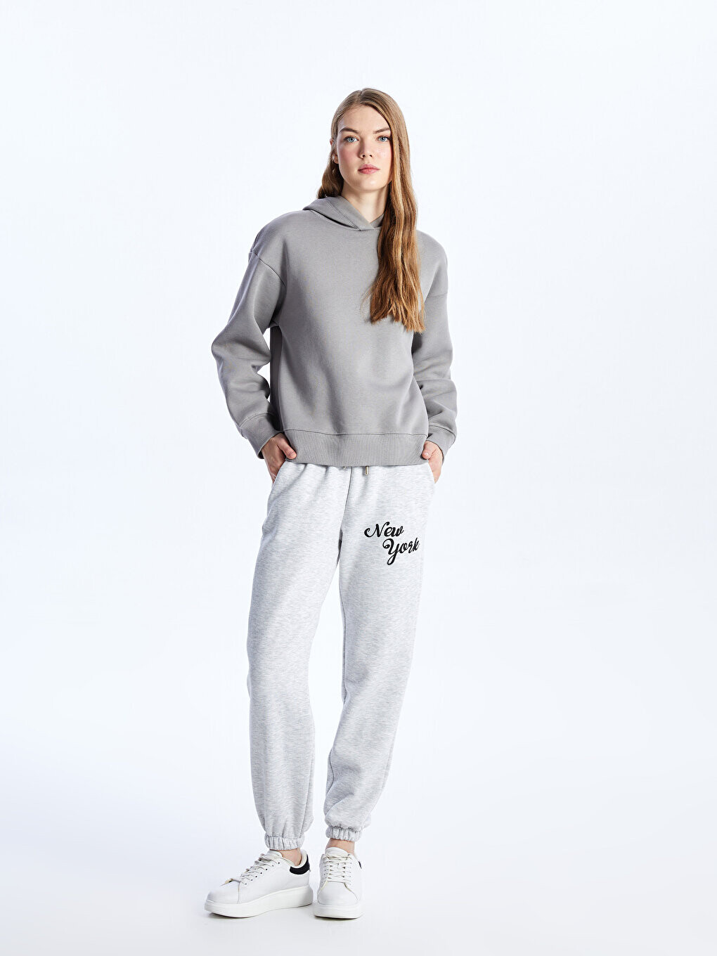 

Женские спортивные штаны с эластичной резинкой на талии CALİMERA MODA, серый меланж