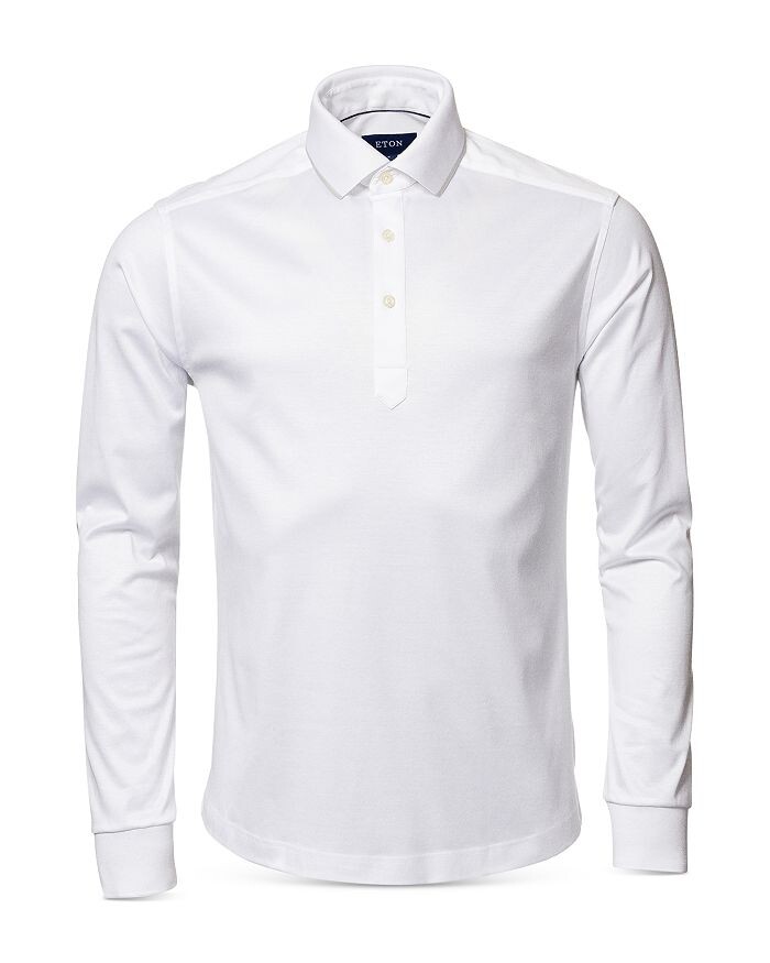 

Рубашка поло из джерси с длинными рукавами Eton Contemporary Fit, белый