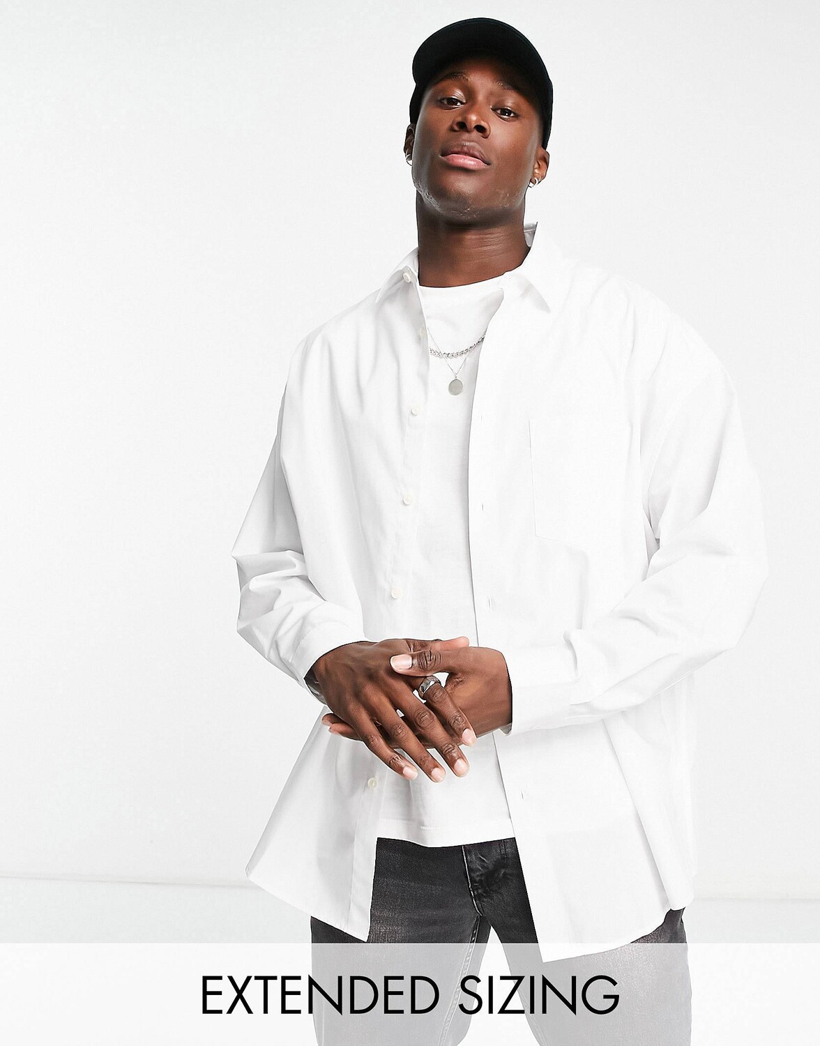 

Белая рубашка оверсайз ASOS DESIGN