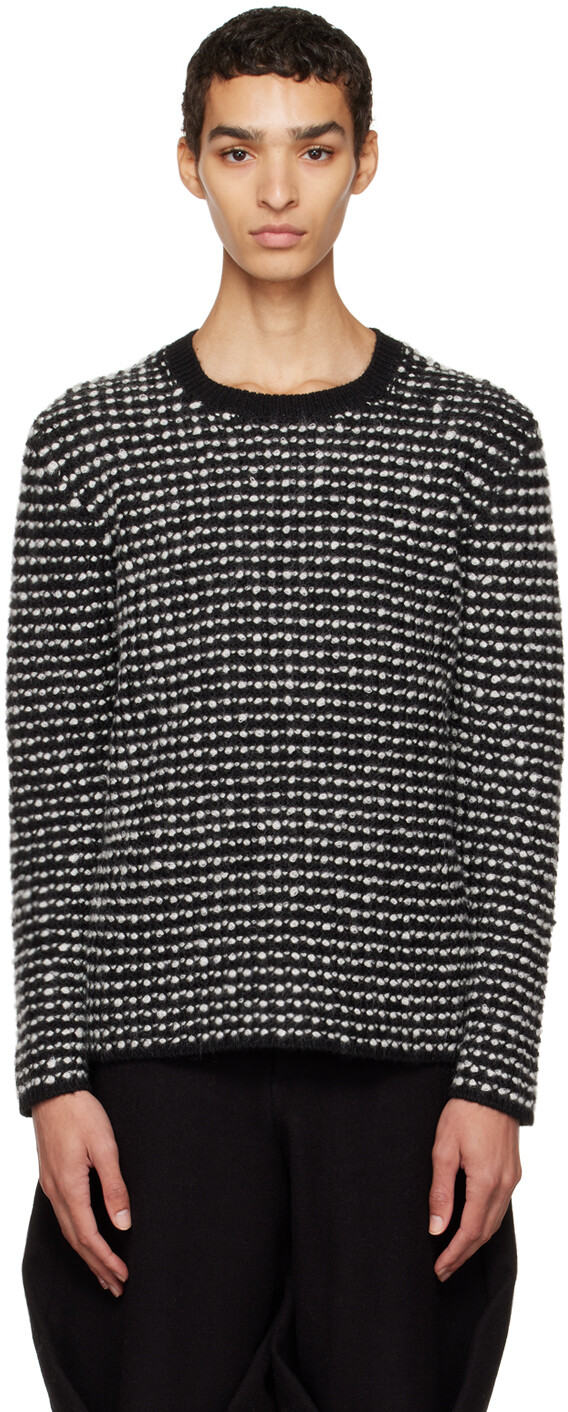 

Черно-белый полосатый свитер Comme des Garçons Homme Plus, Черный