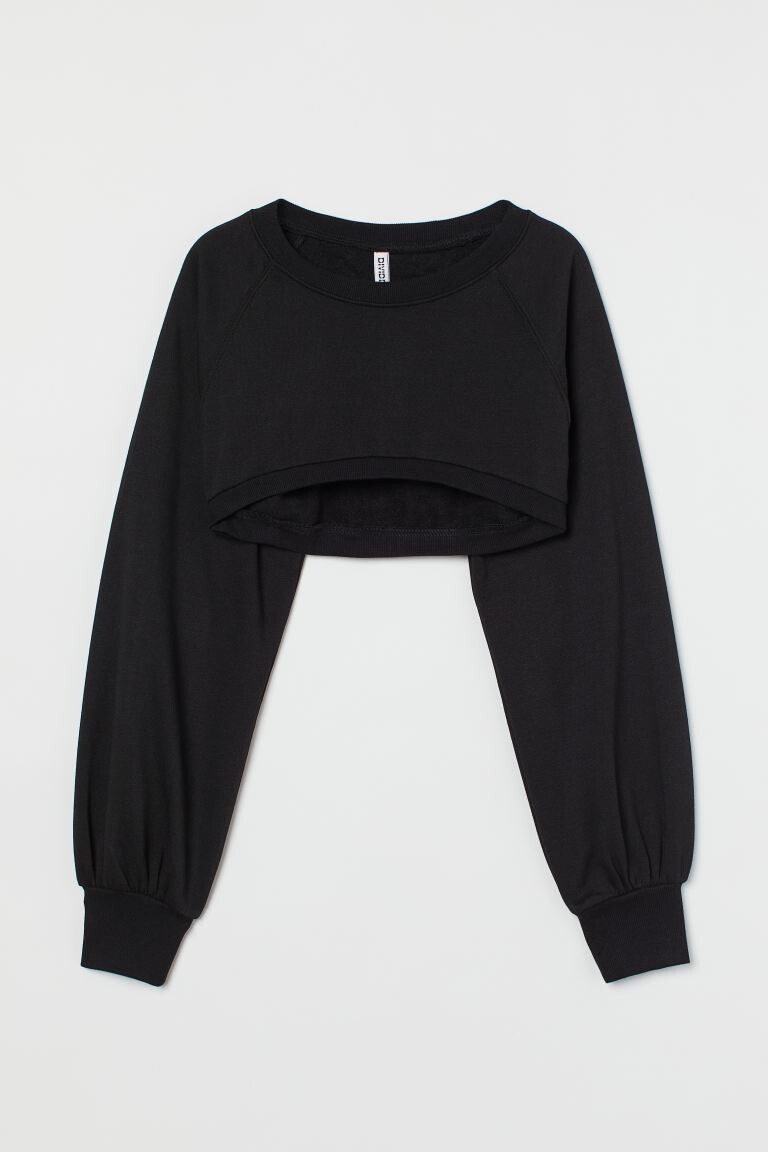 

Укороченная толстовка H&M, черный