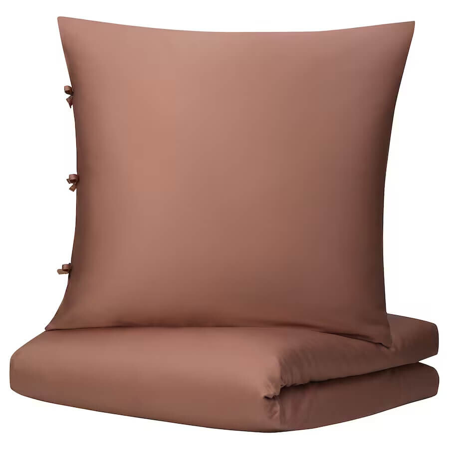 

Комплект постельного белья Ikea Kritsuga, 2 предмета, 155x220/80x80 см, светлый красно-коричневый