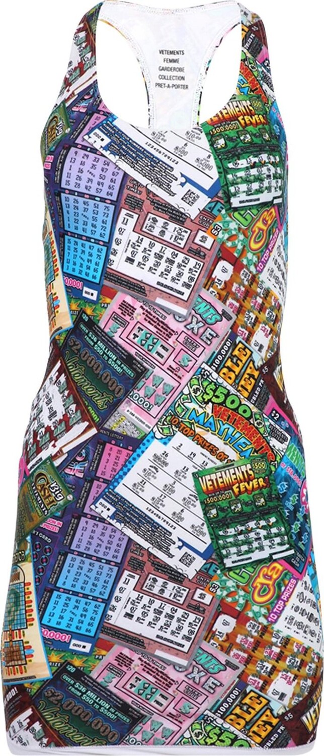 

Платье Vetements Lottery Open Back Mini Dress 'Lottery', разноцветный