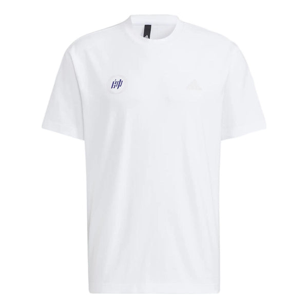Футболка Adidas Solid Color Chinese Printing Athleisure Casual Sports Short Sleeve White, Белый