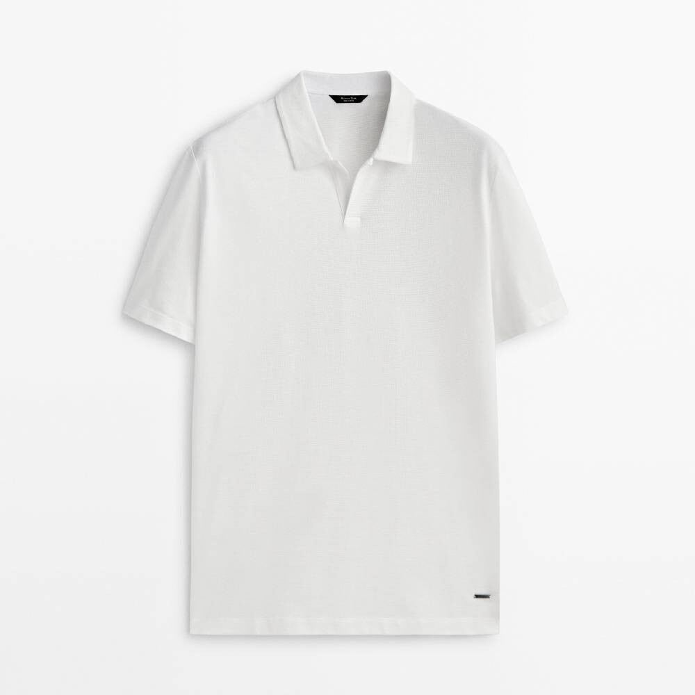 

Рубашка-поло Massimo Dutti Cotton Chek, белый
