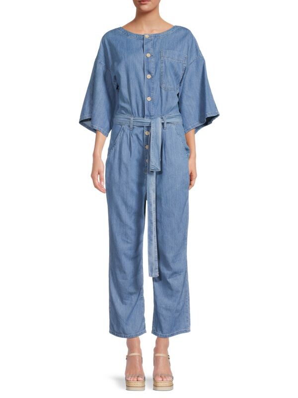 

Комбинезон Free People с поясом marley, голубой
