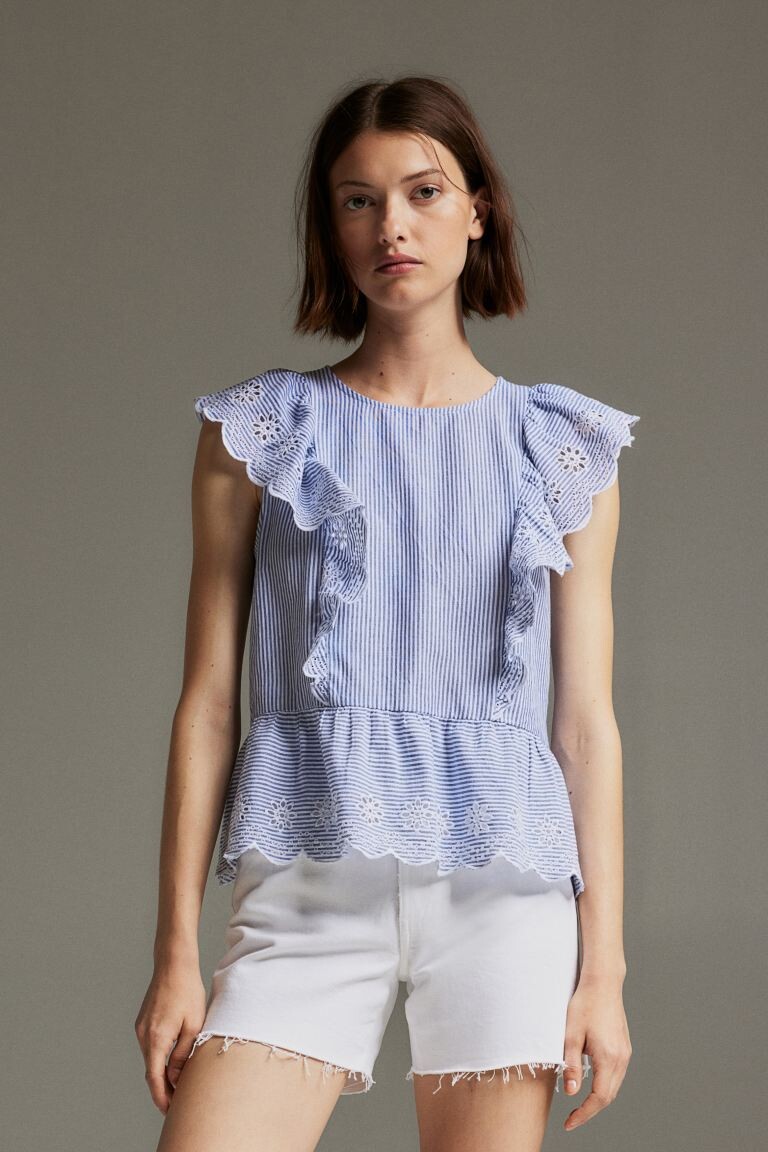 

Блузка из хлопка и оборок H&M