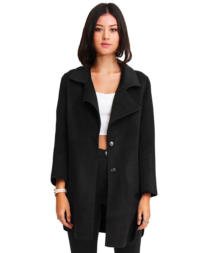 цена Женская куртка Ex Boyfriend из смесовой шерсти большого размера Belle & Bloom, черный
