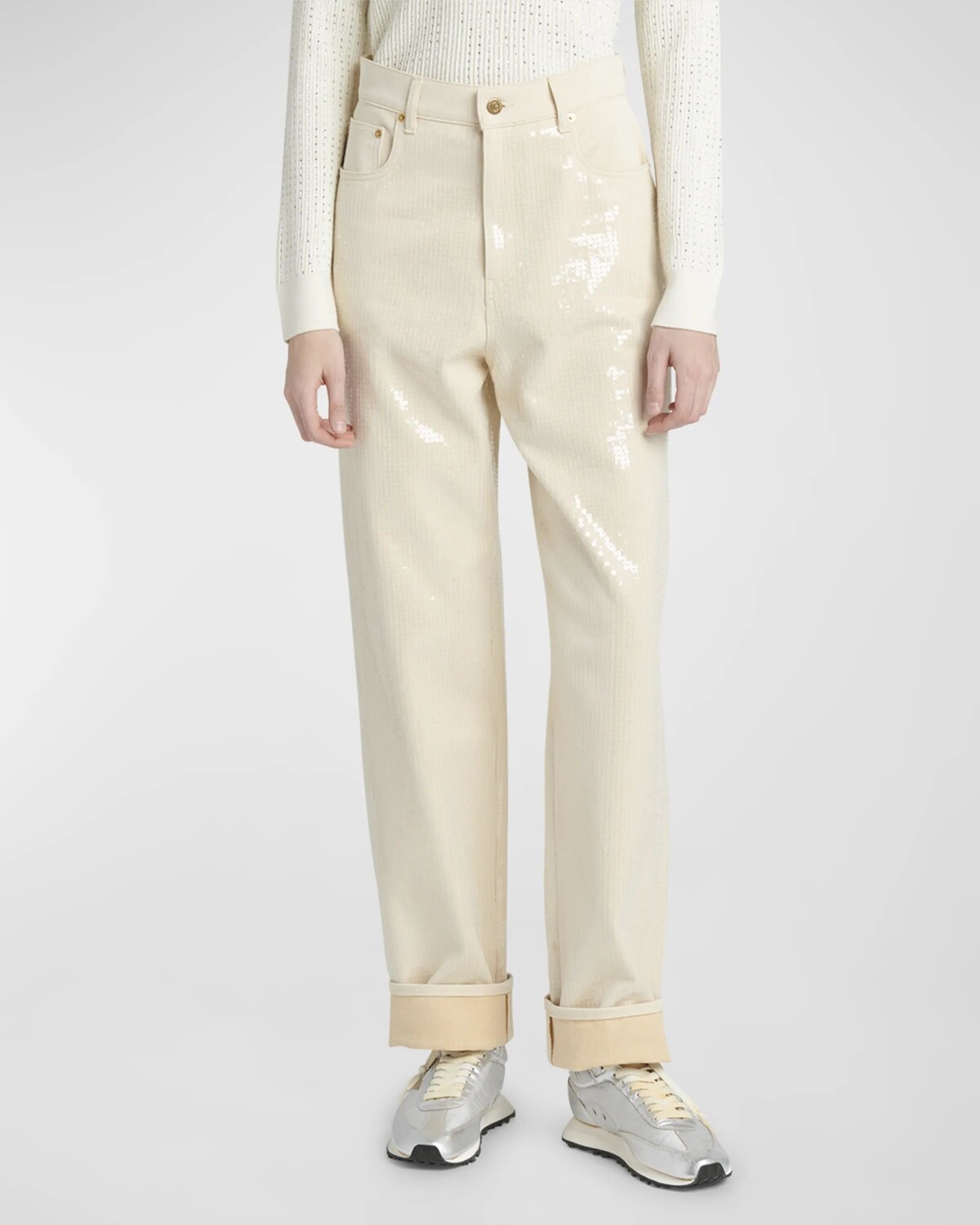 

Джинсы Journey Kim с пайетками Golden Goose, цвет Ecru