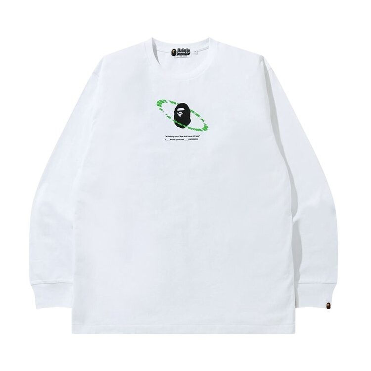 

Лонгслив BAPE Universe Ape Loose Fit Long-Sleeve Tee 'White', белый