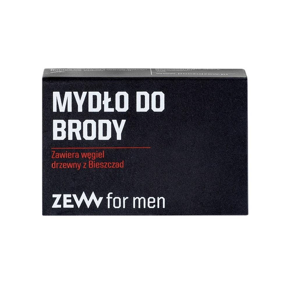 Zew For Men Мыло для бороды с углем из Бещад 85мл мочалка для тела нейлоновая kuma древесный уголь