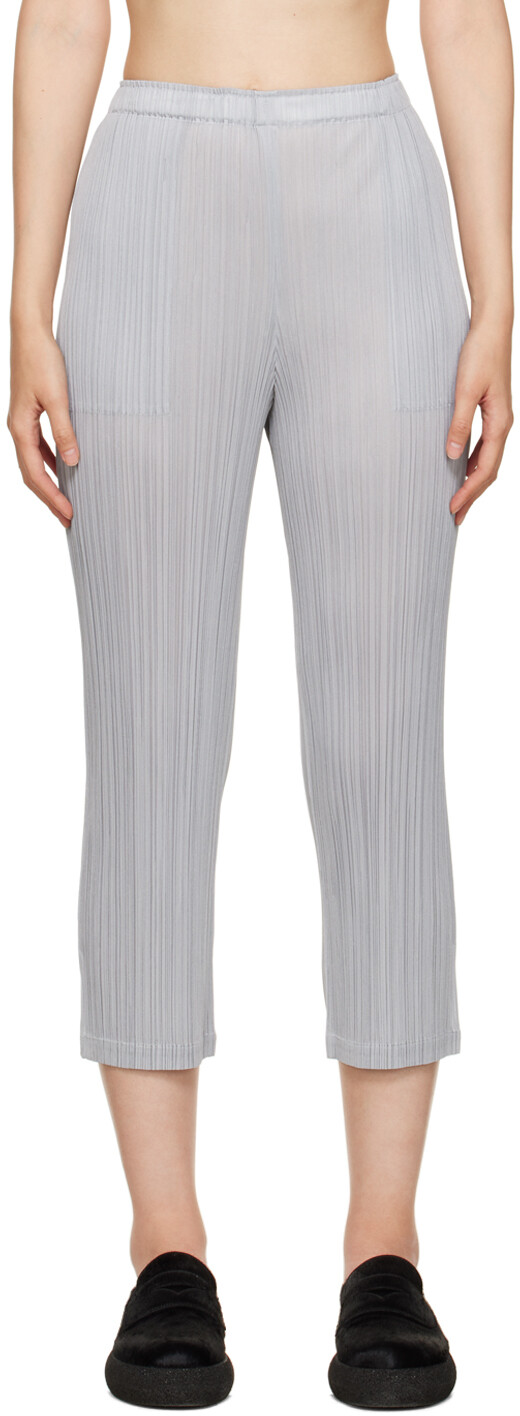 

Серые брюки Monthly Colors September Pleats Please Issey Miyake, Серый