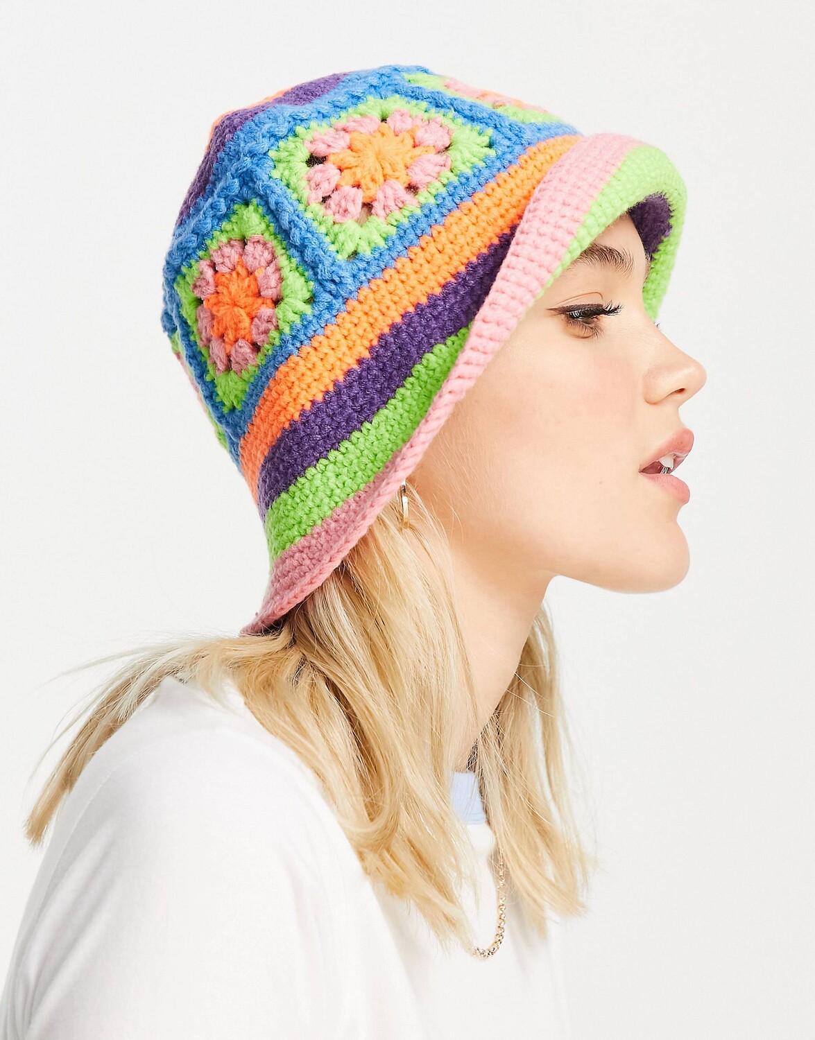 

Яркая разноцветная панама крючком ASOS DESIGN