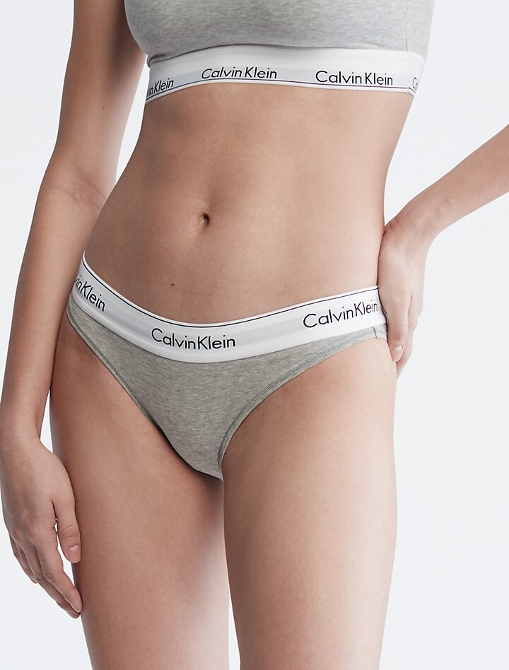 

Современное хлопковое бикини Calvin Klein, серый