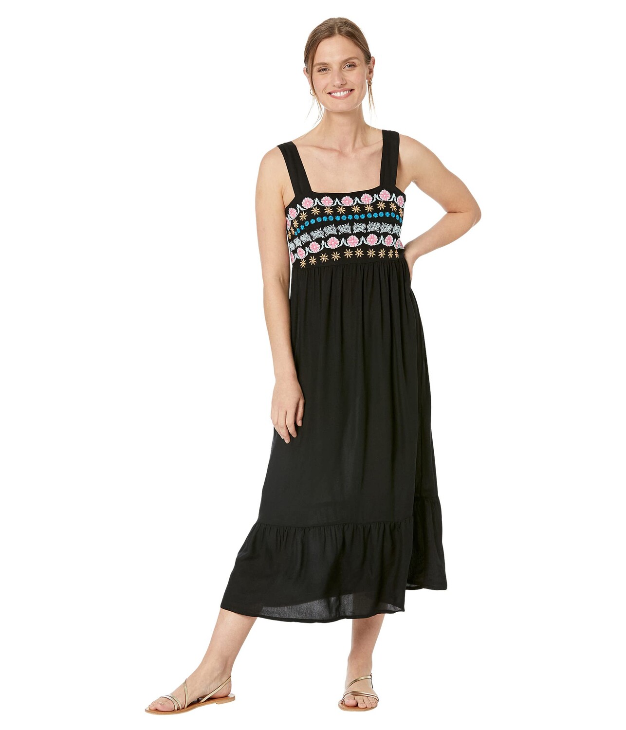 

Платье Roper, Rayon Challis Maxi Length Sun Dress w/ Embroidered Bodice