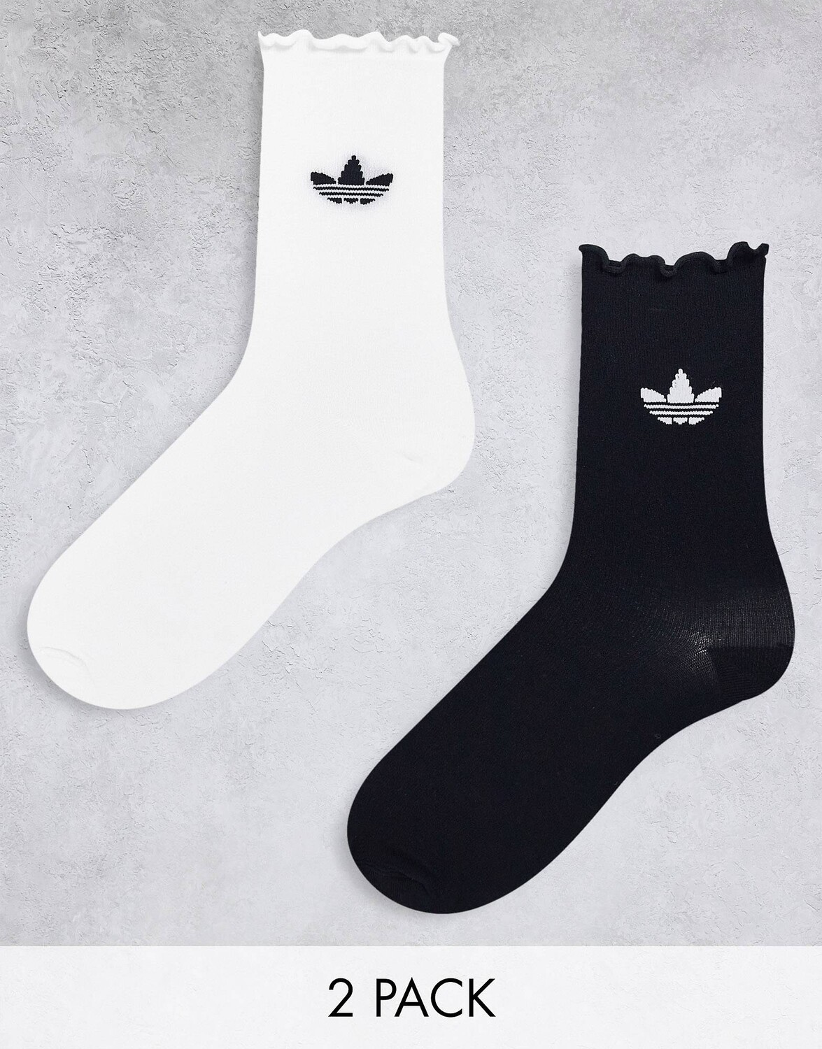 

2 пары черных и белых носков с трилистником adidas Originals