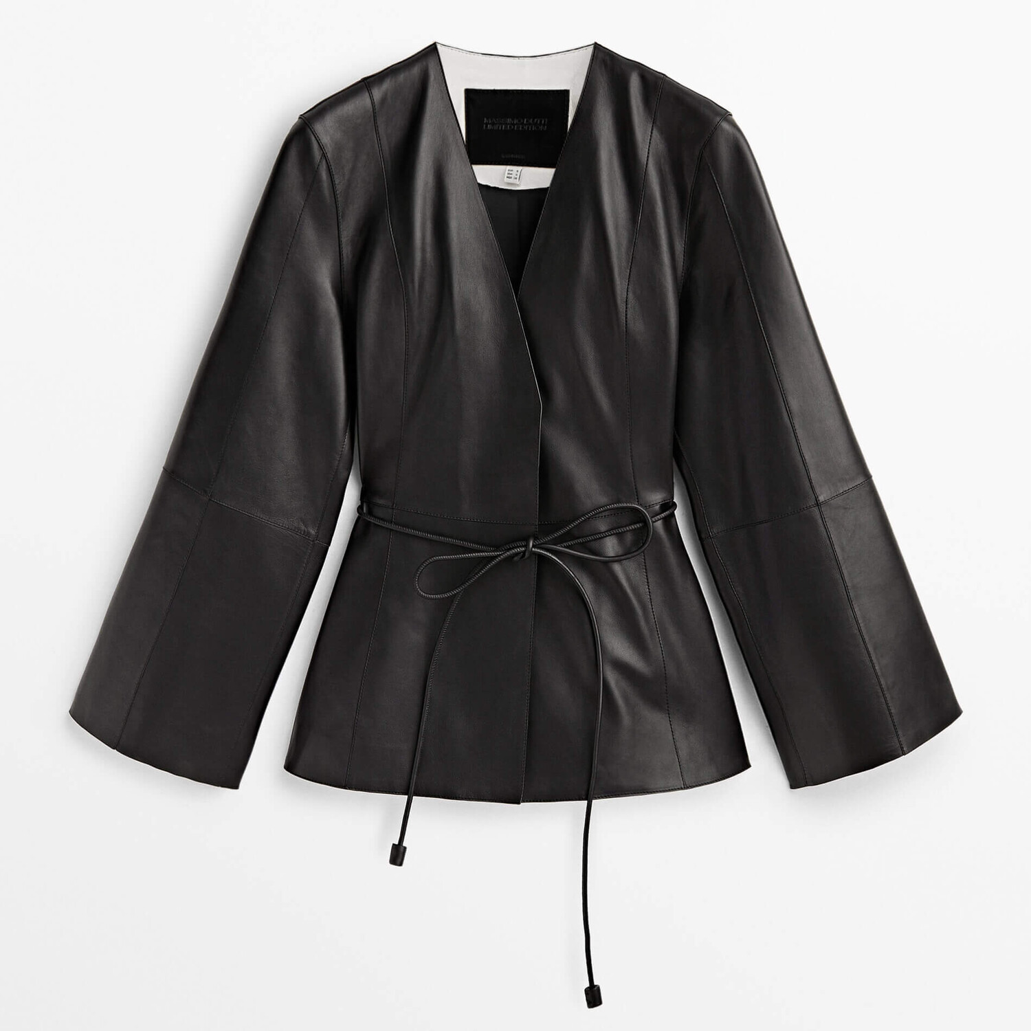 

Куртка Massimo Dutti Nappa Leather, черный