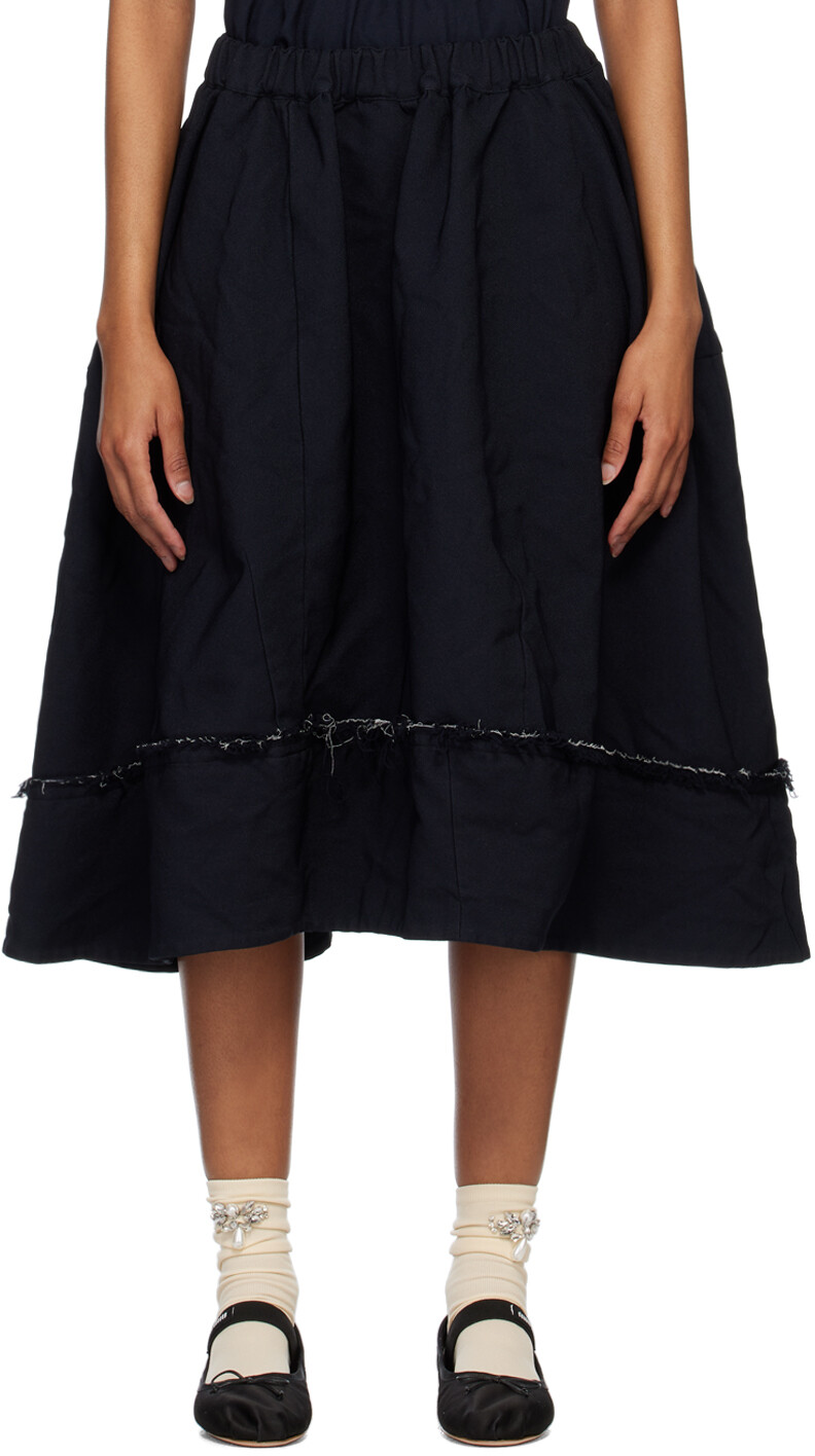 

Темно-синяя юбка-миди с кулиской Comme des Garçons Comme des Garçons